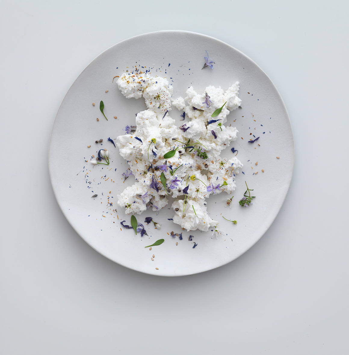 Studio Mixture, fabrique expérimentale d’images culinaires à Nantes : mer de pierres, ricotta